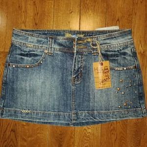 Mini Studed Jean Skirt